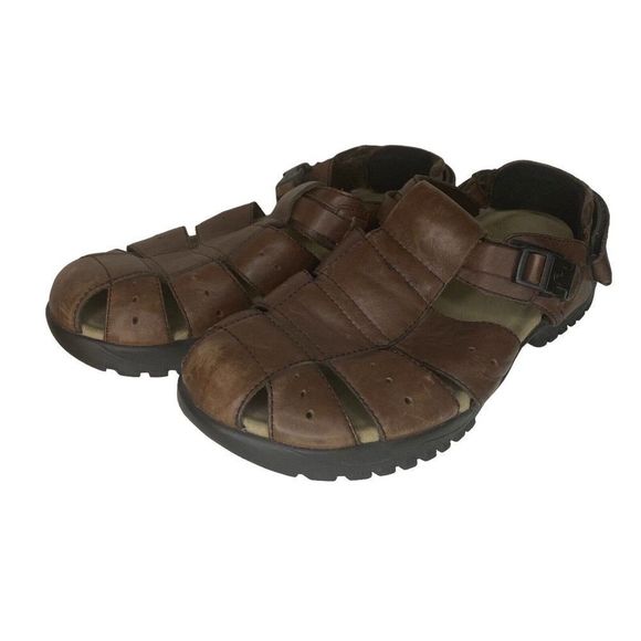 Teva Fisherman Sandals Men\'s 12 US Brown Leather Closed Toe Beach Shoes 6556 main image 4